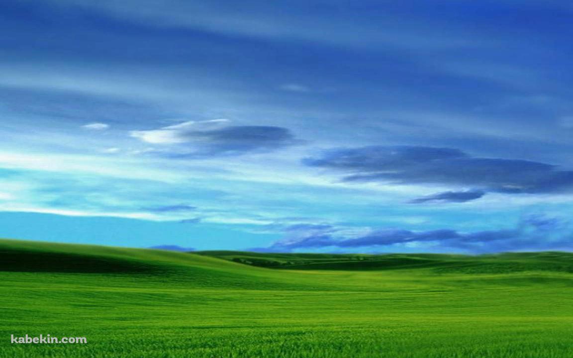 青い空と緑の草原の壁紙(1152px x 720px) 高画質 PC・デスクトップ用