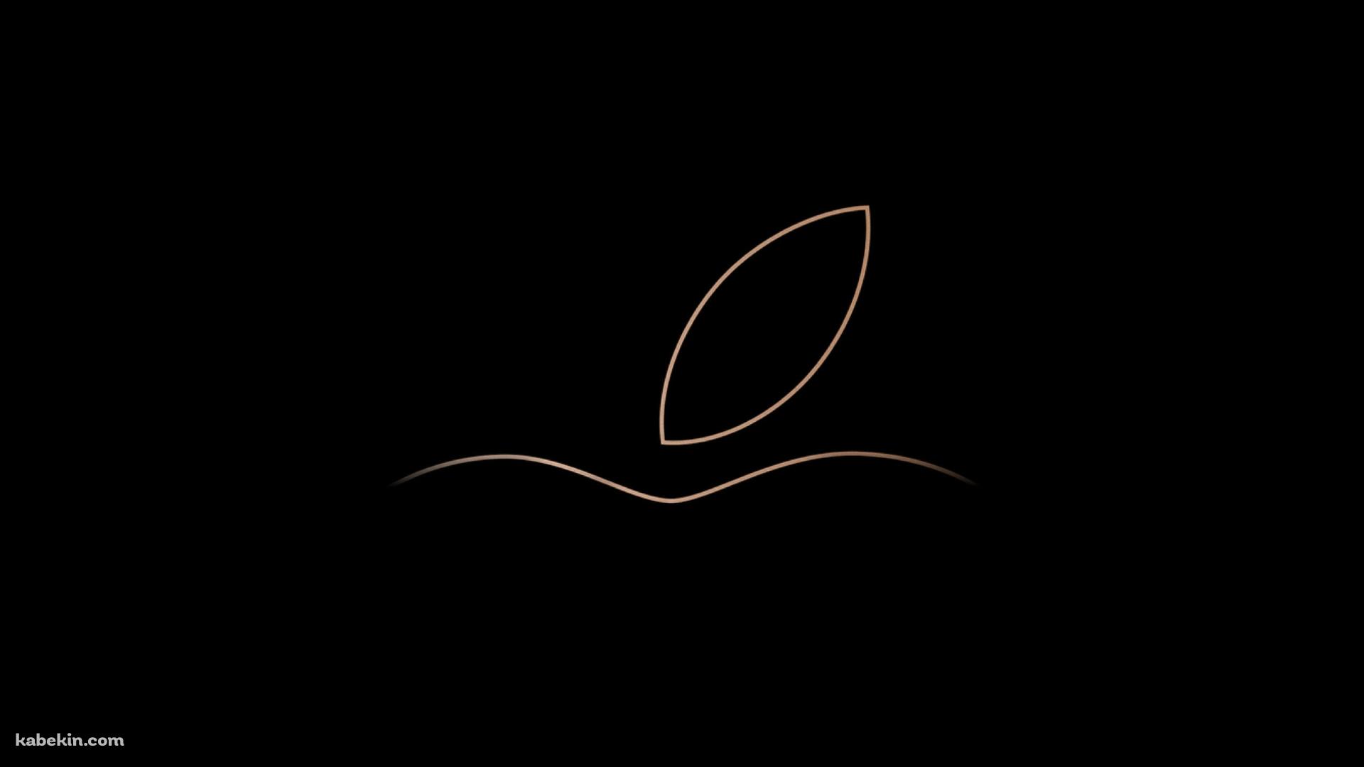 アップル 金色のロゴ ミニマルの壁紙(1920px x 1080px) 高画質 PC・デスクトップ用