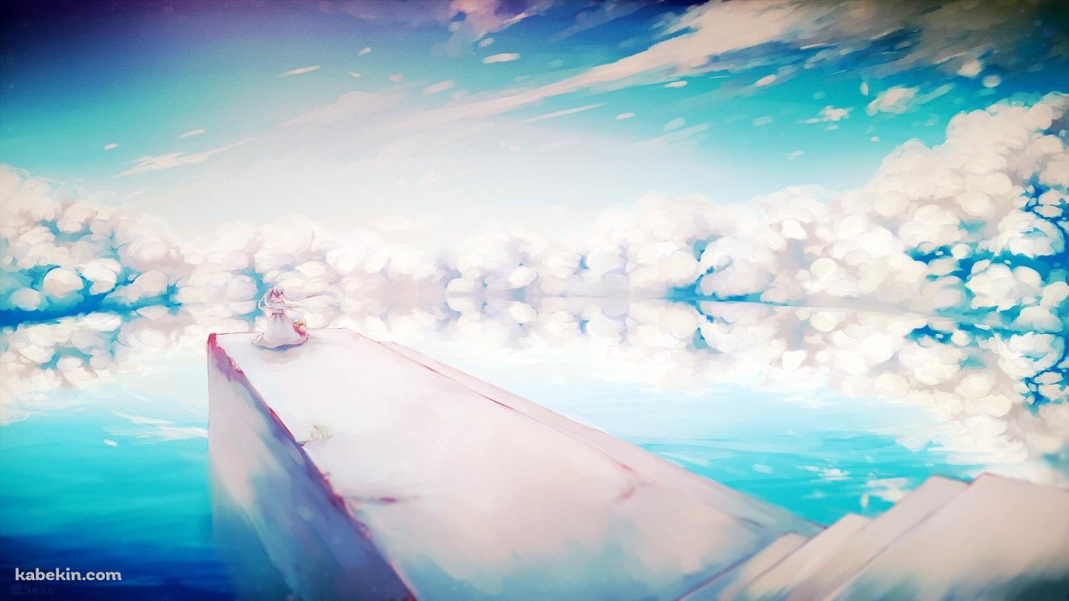 ボカロ 桟橋にいる初音ミクの壁紙(1536px x 864px) 高画質 PC・デスクトップ用