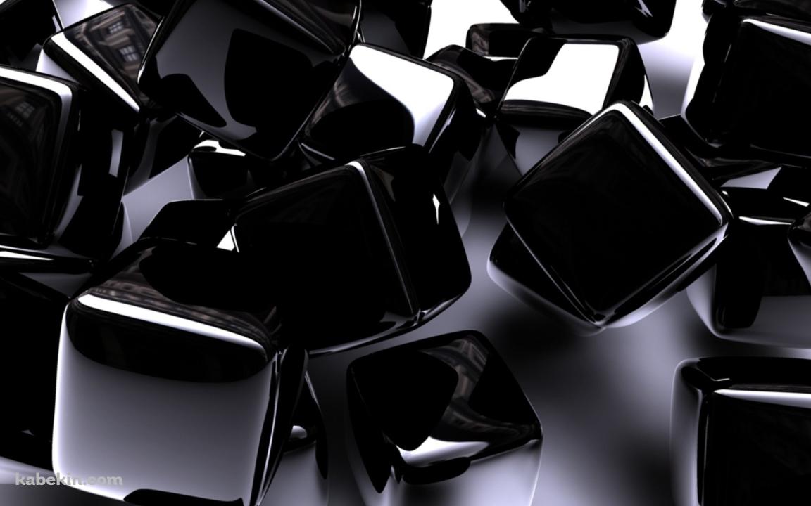 艶のある黒いキューブの壁紙(1152px x 720px) 高画質 PC・デスクトップ用