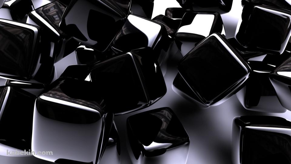 艶のある黒いキューブの壁紙(960px x 540px) 高画質 PC・デスクトップ用