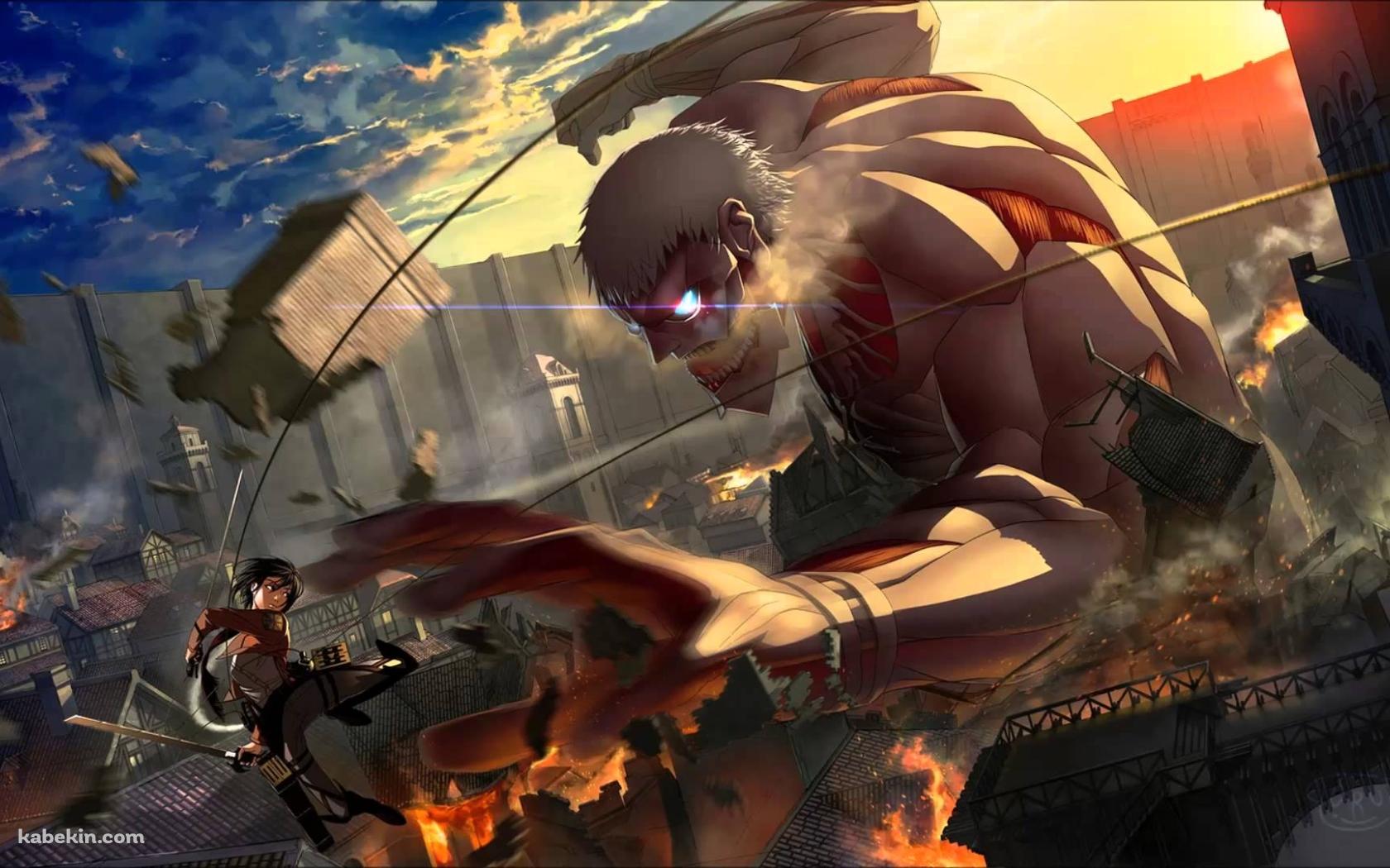 ミカサ VS 巨人の壁紙(1680px x 1050px) 高画質 PC・デスクトップ用