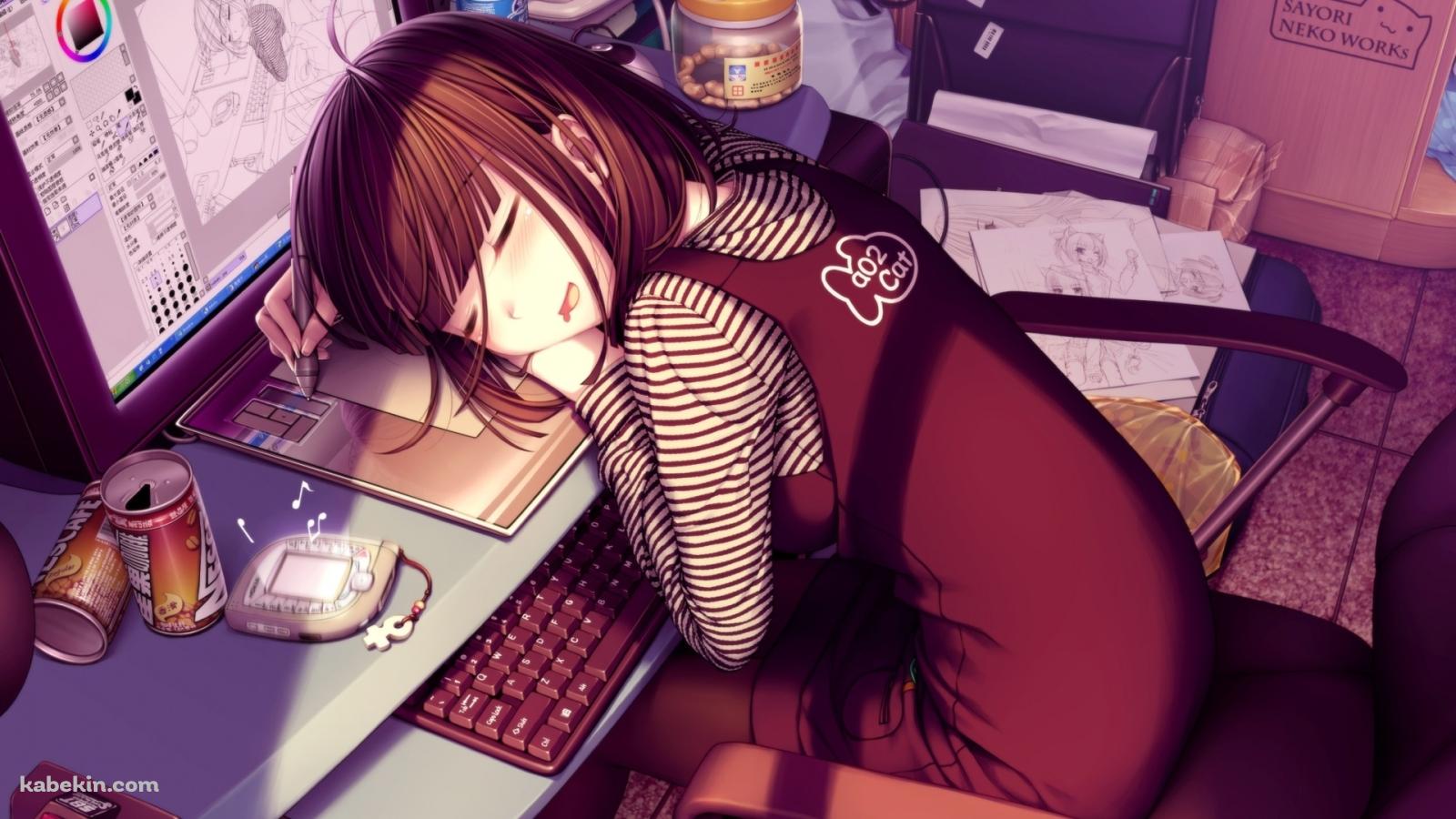うたたね中の女の子の壁紙(1600px x 900px) 高画質 PC・デスクトップ用