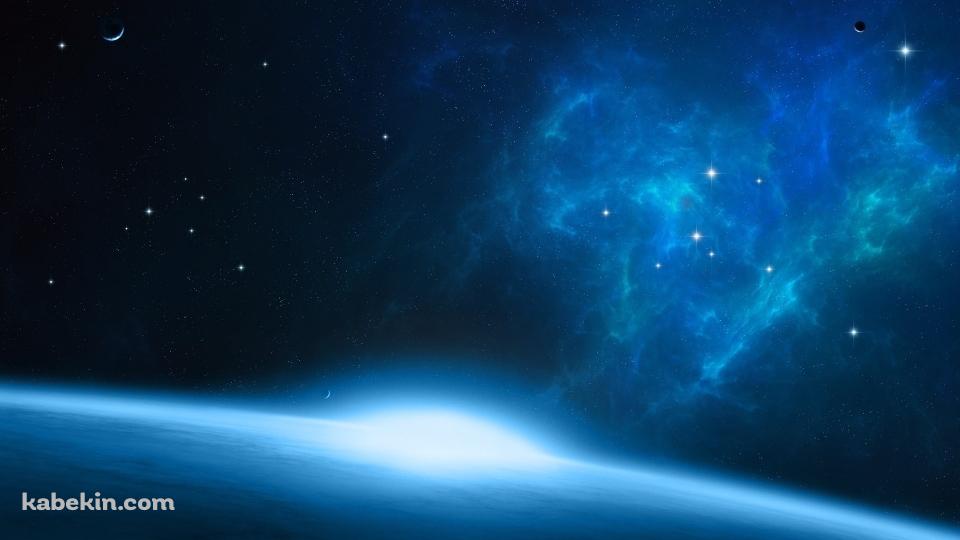 水色の宇宙の壁紙(960px x 540px) 高画質 PC・デスクトップ用