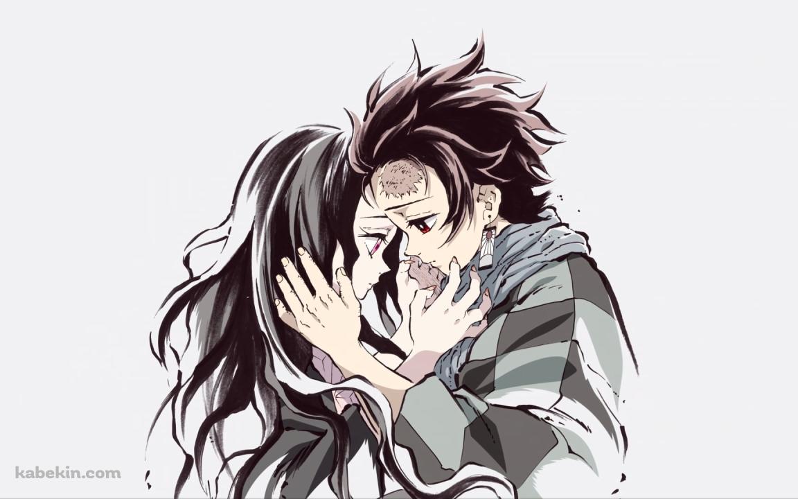 鬼滅の刃 寄り添う竈門 炭治郎と禰豆子の壁紙(1152px x 720px) 高画質 PC・デスクトップ用