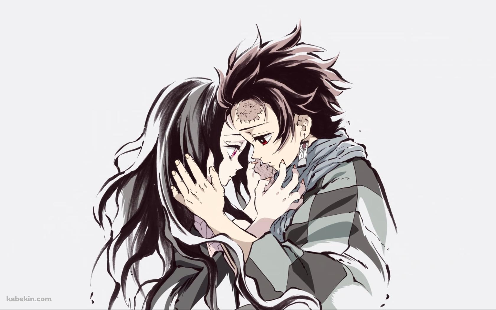 鬼滅の刃 寄り添う竈門 炭治郎と禰豆子の壁紙(1680px x 1050px) 高画質 PC・デスクトップ用