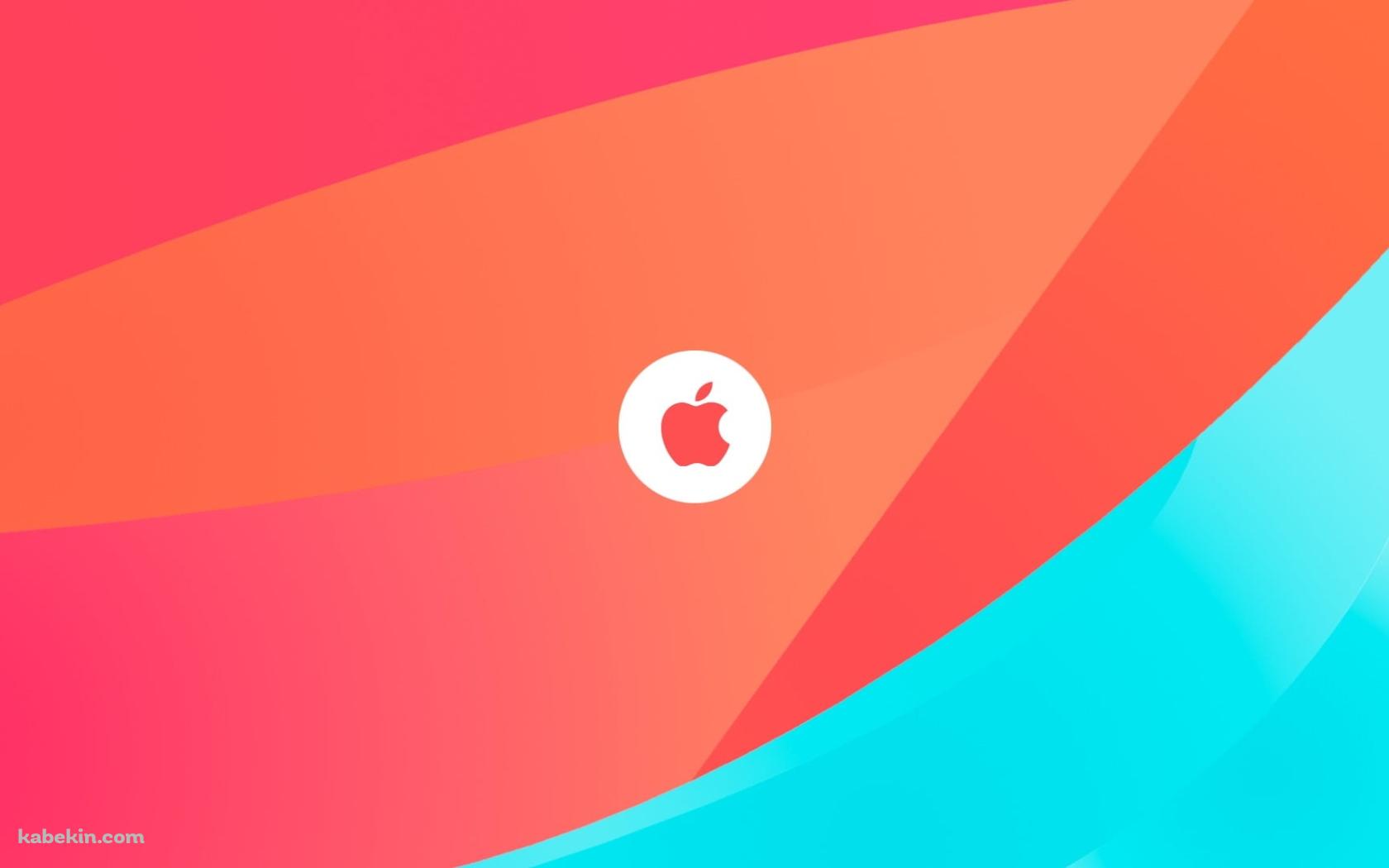 淡いピンク・水色 Apple ロゴの壁紙(1680px x 1050px) 高画質 PC・デスクトップ用