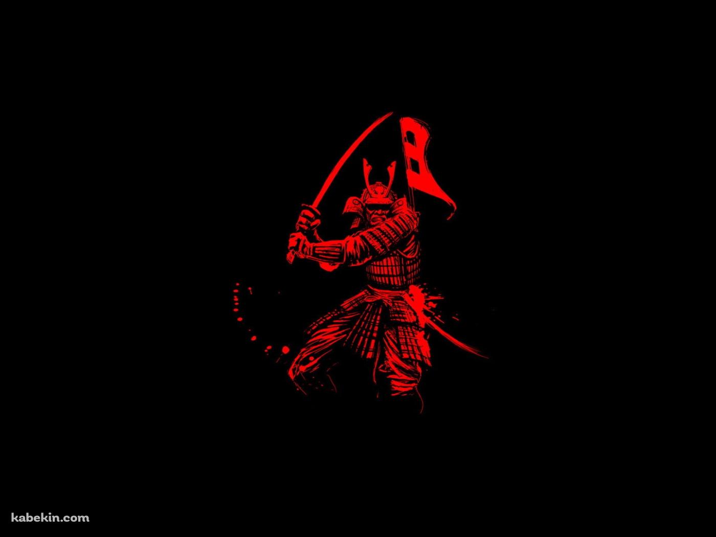 赤い侍 イラストの壁紙(1400px x 1050px) 高画質 PC・デスクトップ用