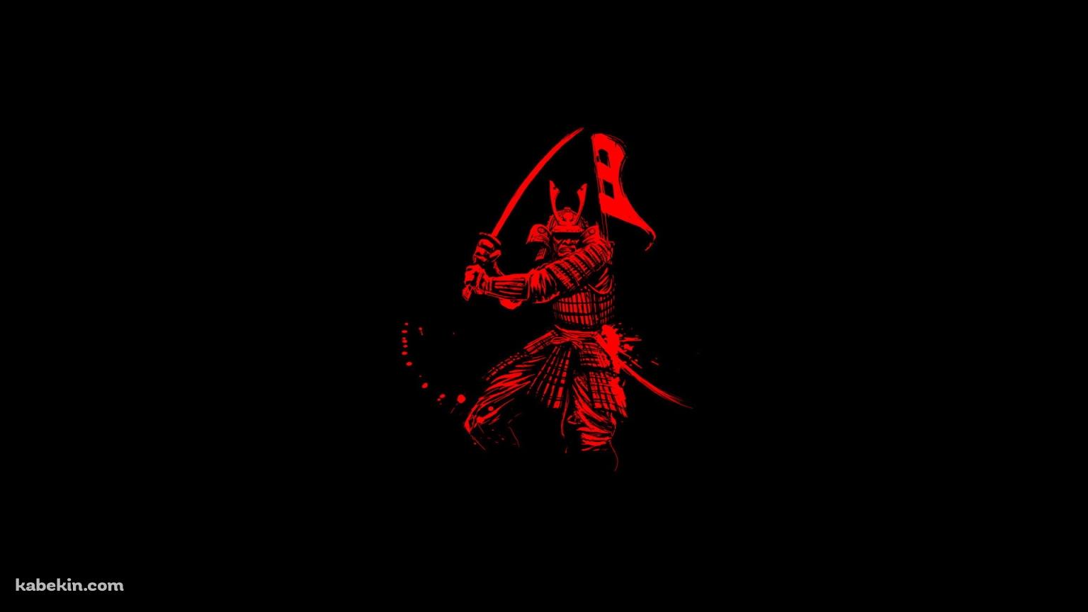 赤い侍 イラストの壁紙(1536px x 864px) 高画質 PC・デスクトップ用
