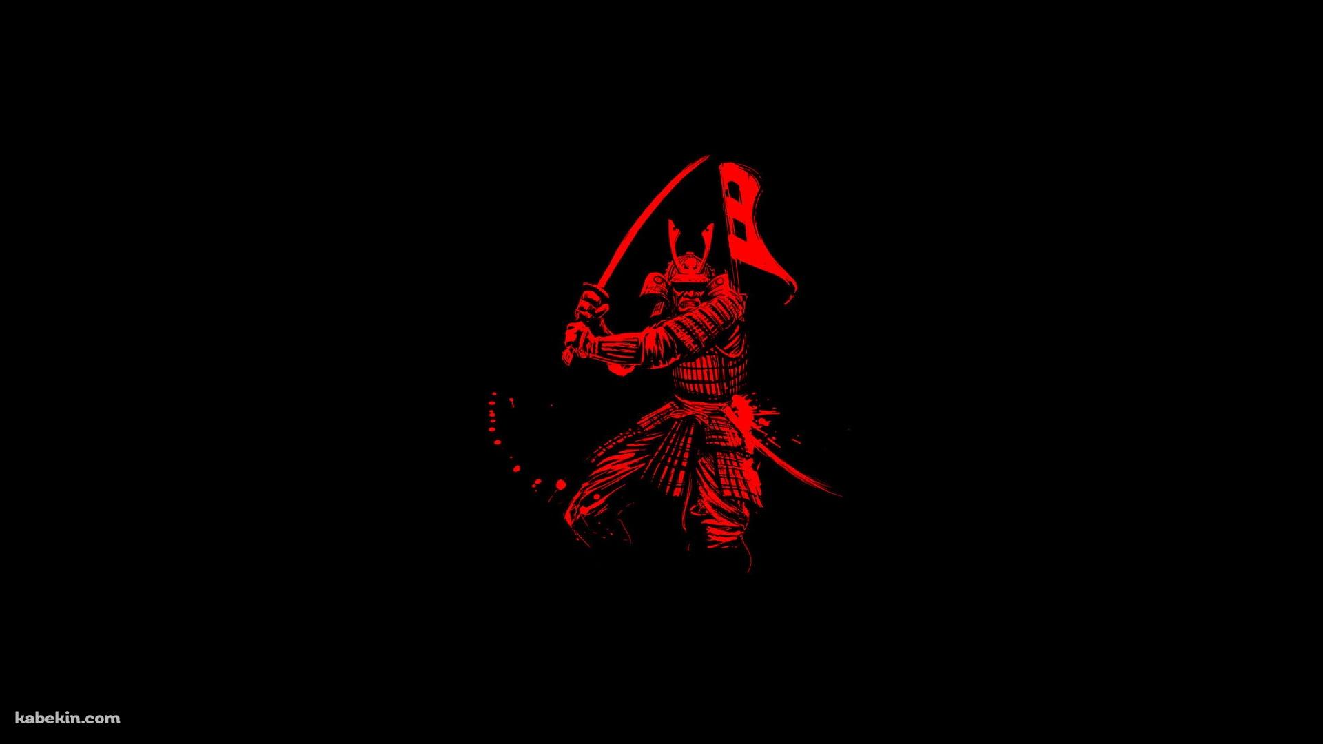 赤い侍 イラストの壁紙(1920px x 1080px) 高画質 PC・デスクトップ用