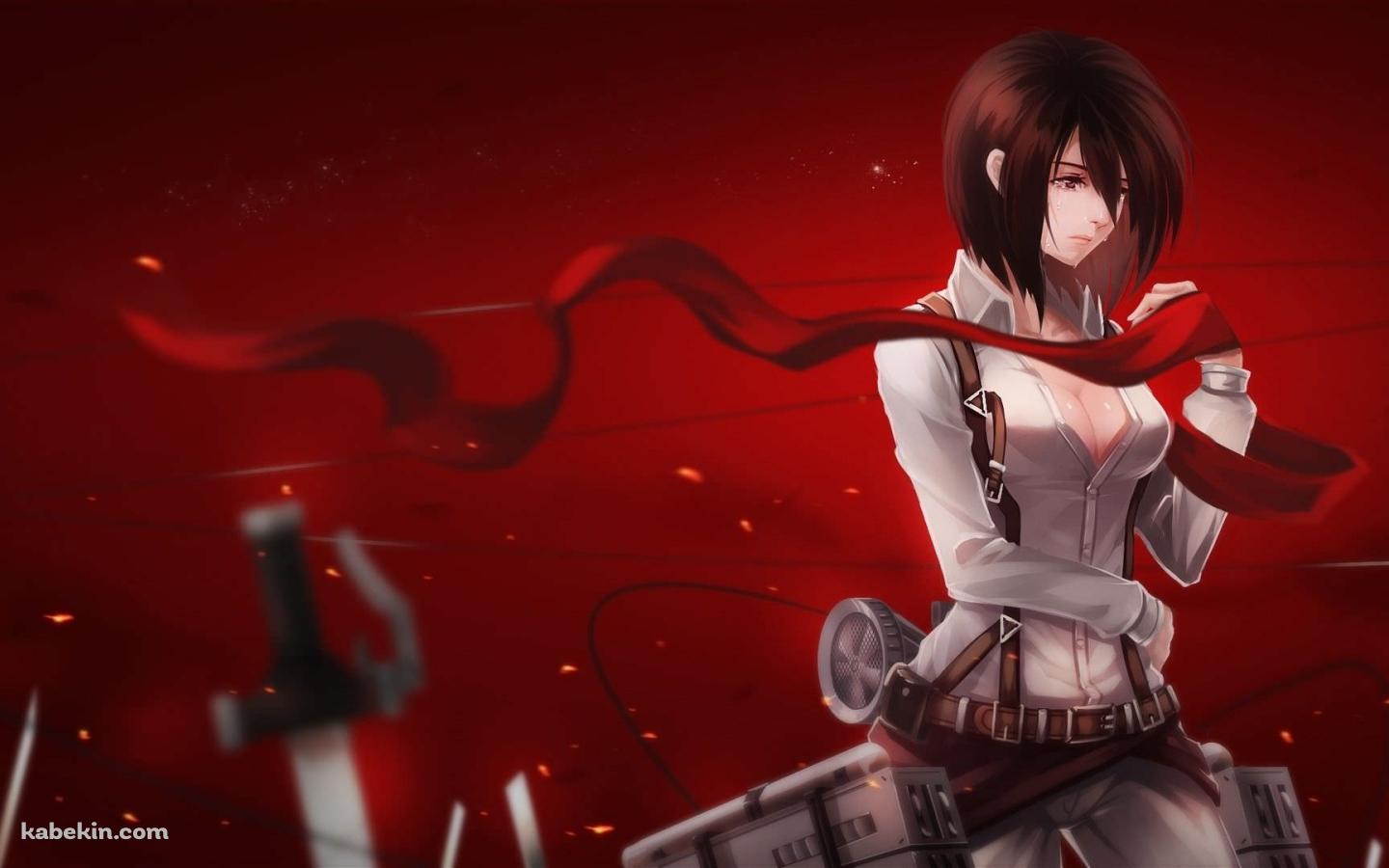 進撃の巨人 涙するミカサの壁紙(1440px x 900px) 高画質 PC・デスクトップ用