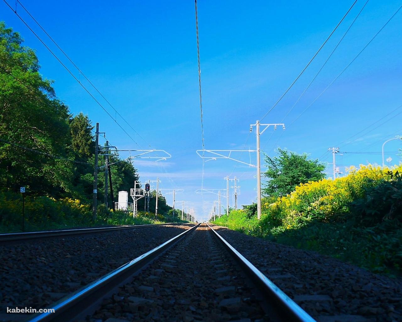 快晴時の線路の壁紙(1280px x 1024px) 高画質 PC・デスクトップ用
