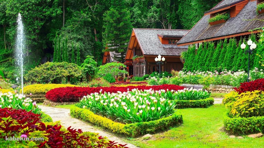花咲く庭園の壁紙(1051px x 591px) 高画質 PC・デスクトップ用