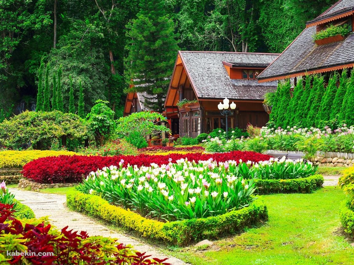 花咲く庭園の壁紙(1152px x 864px) 高画質 PC・デスクトップ用