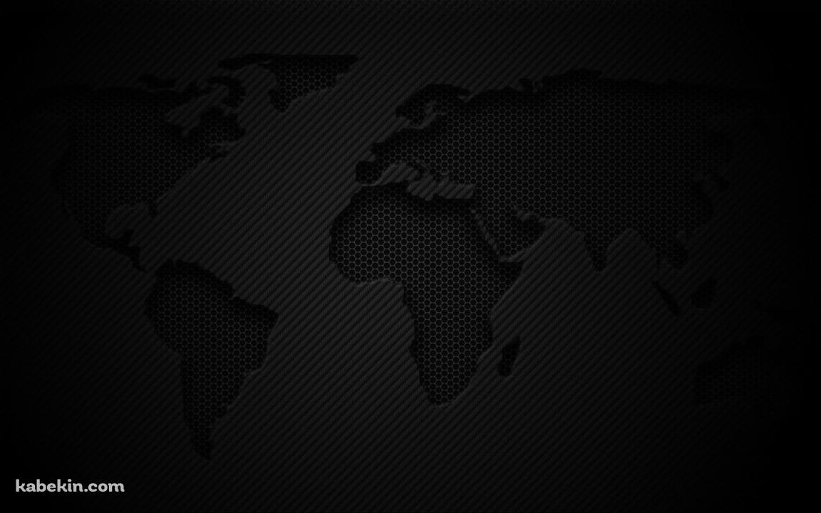 黒の世界地図の壁紙(1152px x 720px) 高画質 PC・デスクトップ用