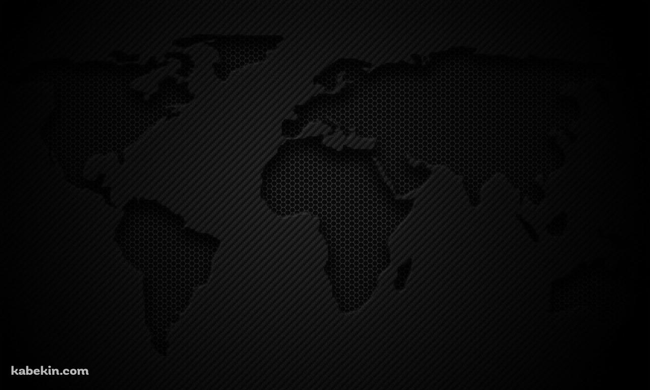黒の世界地図の壁紙(1280px x 768px) 高画質 PC・デスクトップ用