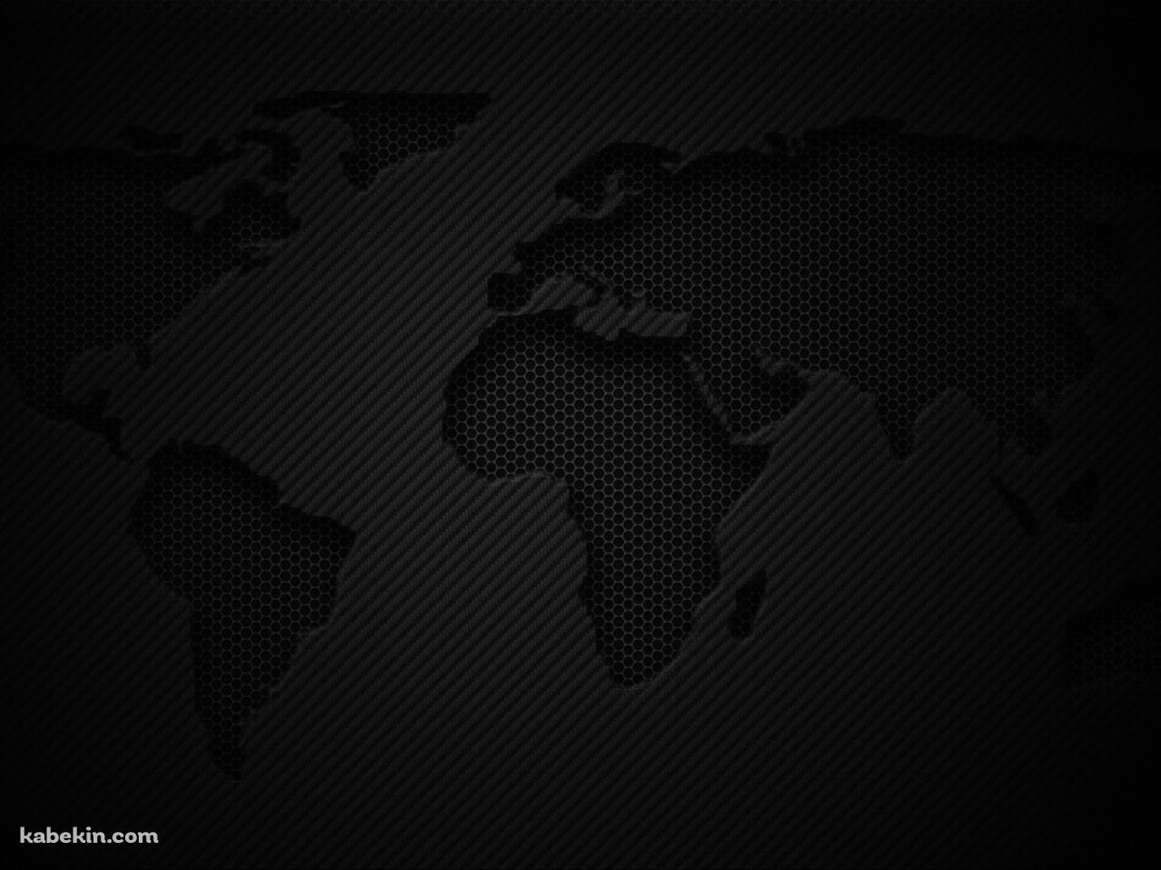 黒の世界地図の壁紙(1280px x 960px) 高画質 PC・デスクトップ用