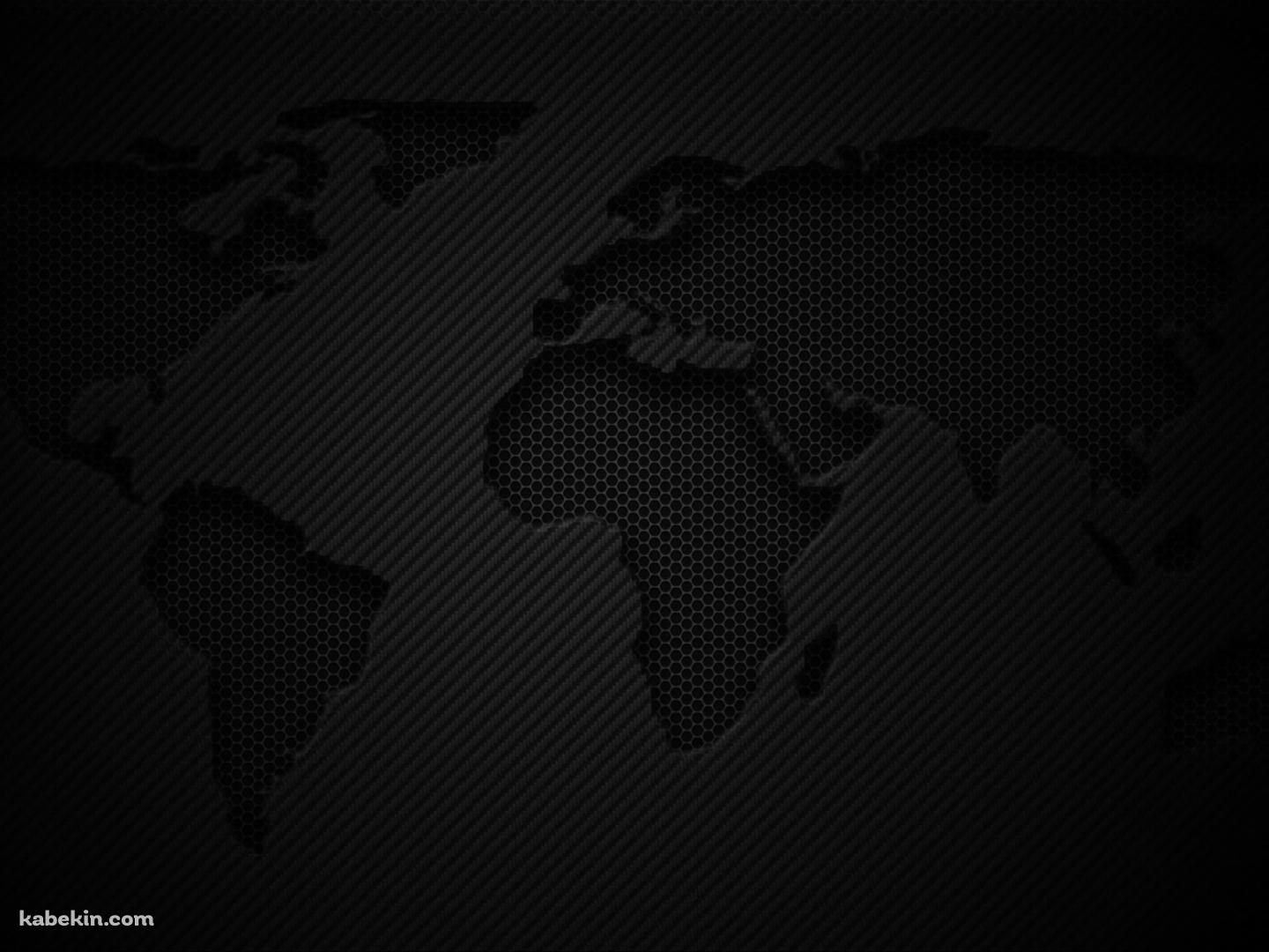 黒の世界地図の壁紙(1440px x 1080px) 高画質 PC・デスクトップ用