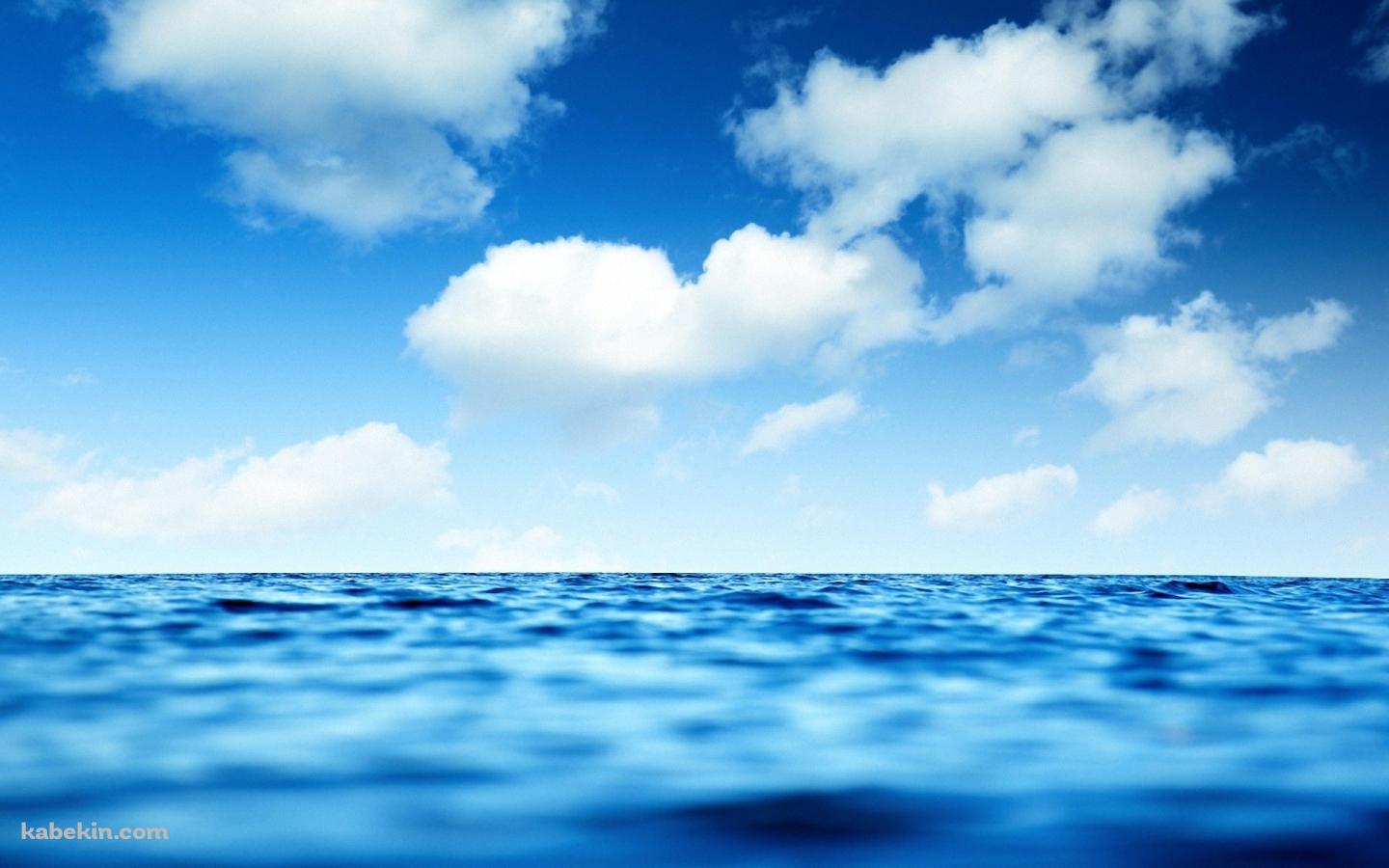 青い海 水平線 青空 夏の壁紙(1440px x 900px) 高画質 PC・デスクトップ用