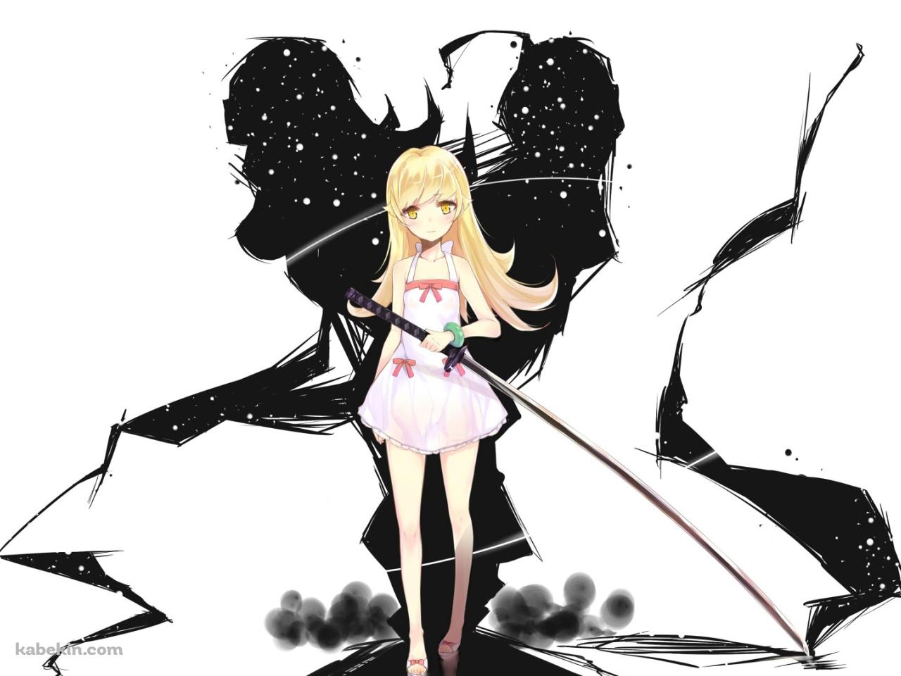 化物語 忍野忍　白黒の壁紙(1280px x 960px) 高画質 PC・デスクトップ用