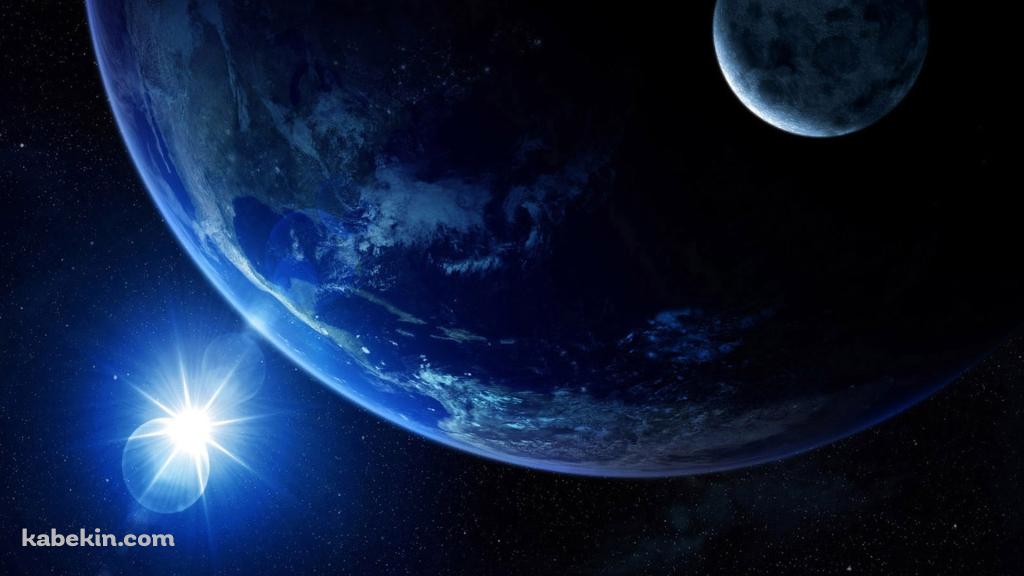 地球 大宇宙の壁紙(1024px x 576px) 高画質 PC・デスクトップ用