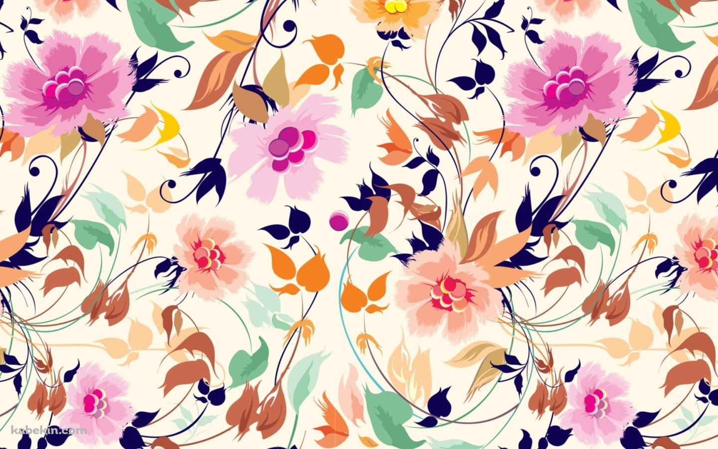 ガーリー 花 ベージュ イラストの壁紙(1440px x 900px) 高画質 PC・デスクトップ用