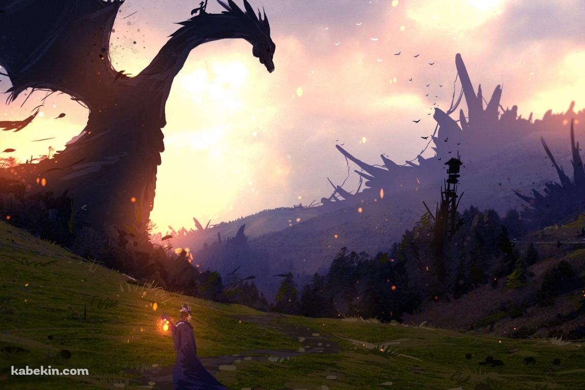 ドラゴン 龍 ファンタジーの壁紙(1152px x 768px) 高画質 PC・デスクトップ用