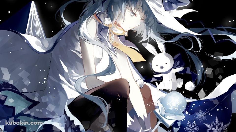 初音ミクと兎のぬいぐるみの壁紙(960px x 540px) 高画質 PC・デスクトップ用