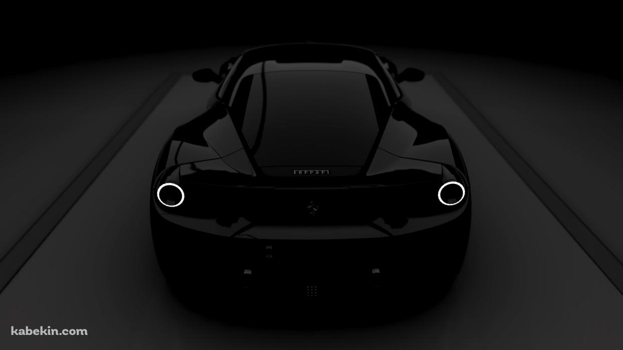 黒いフェラーリ 背面の壁紙(1242px x 698px) 高画質 PC・デスクトップ用