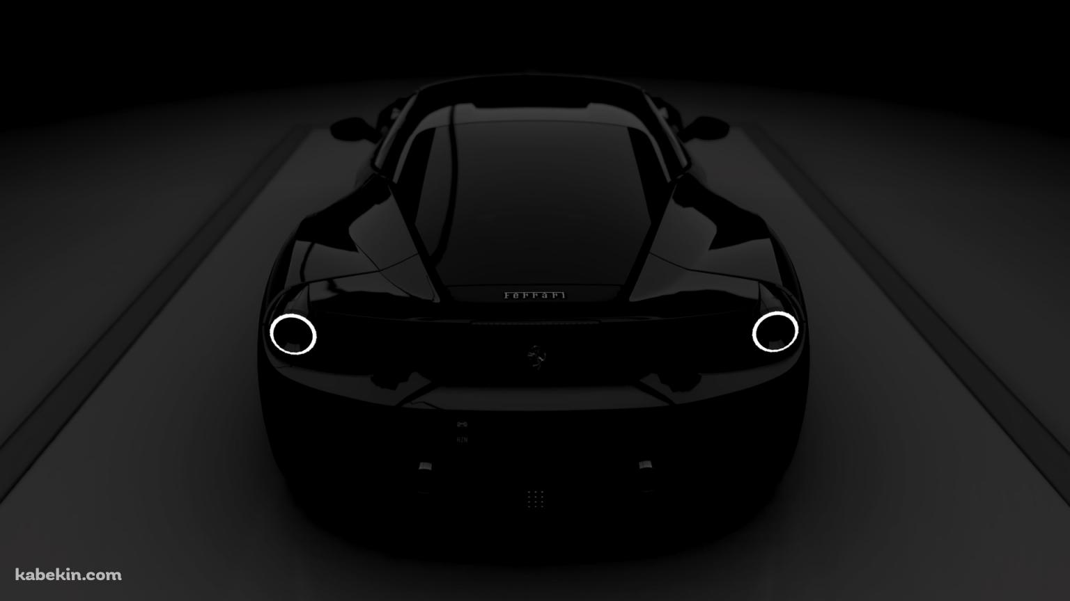 黒いフェラーリ 背面の壁紙(1536px x 864px) 高画質 PC・デスクトップ用