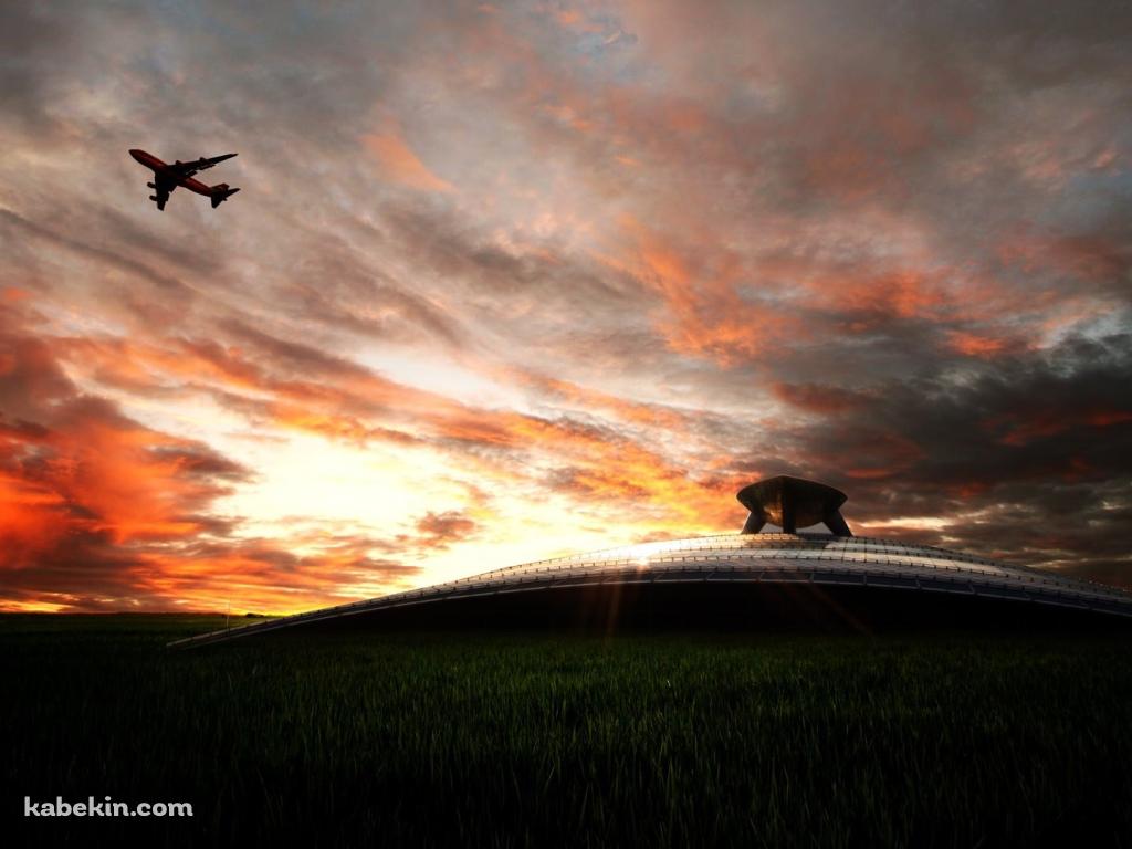 ニュージーランドの空を飛ぶ飛行機の壁紙(1024px x 768px) 高画質 PC・デスクトップ用