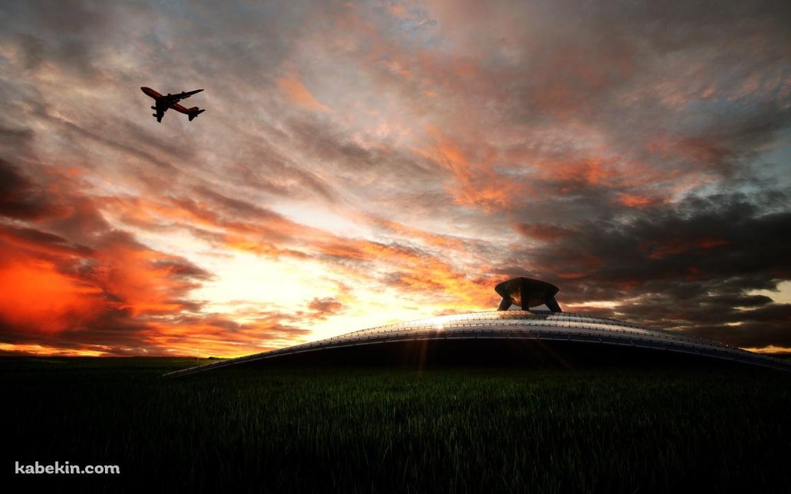 ニュージーランドの空を飛ぶ飛行機の壁紙(1152px x 720px) 高画質 PC・デスクトップ用