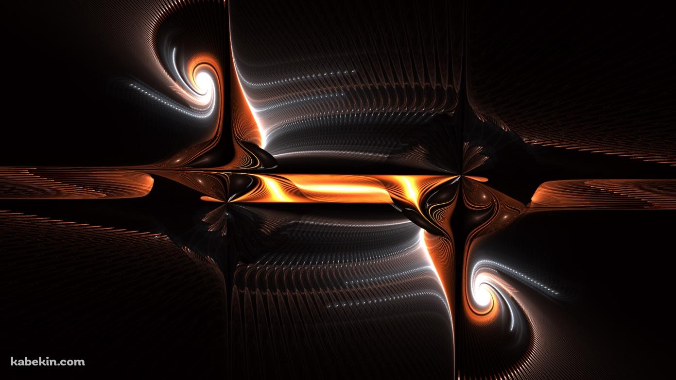 黒と金色の幾何学模様の壁紙(1391px x 783px) 高画質 PC・デスクトップ用