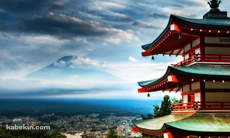 富士山が見える風景の壁紙(800px x 480px) 高画質 PC・デスクトップ用
