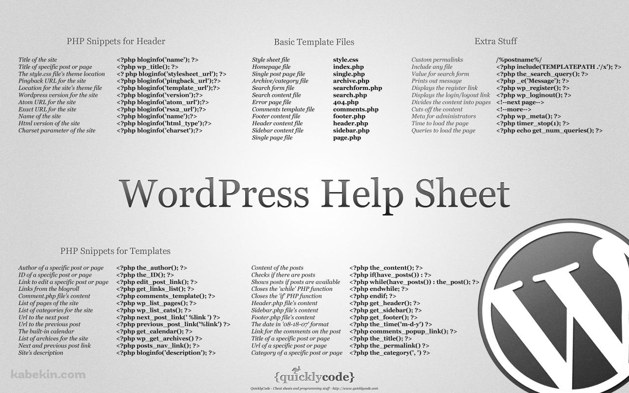 WordPress ヘルプシートの壁紙(1280px x 800px) 高画質 PC・デスクトップ用