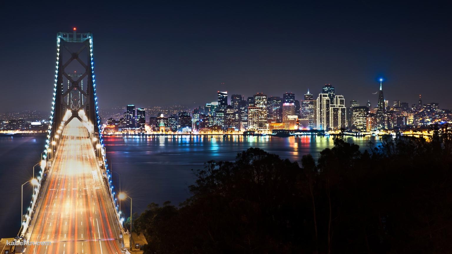 サンフランシスコの夜景の壁紙(1536px x 864px) 高画質 PC・デスクトップ用