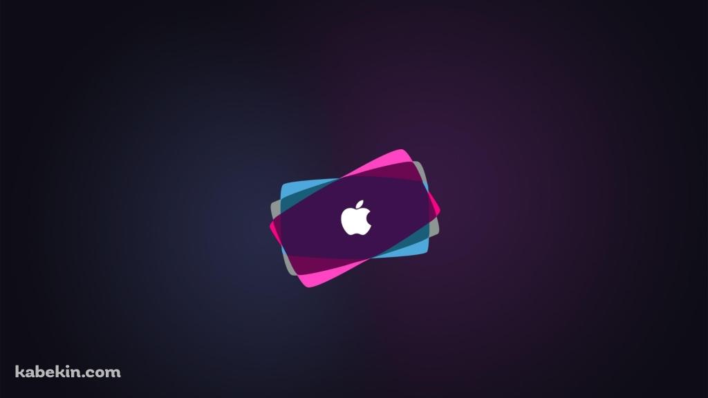 濃淡のある紫 Appleロゴ 綺麗の壁紙(1024px x 576px) 高画質 PC・デスクトップ用
