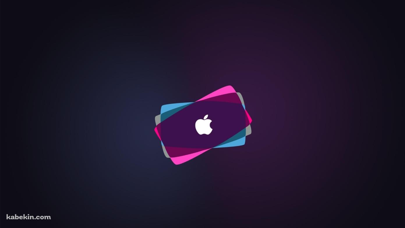 濃淡のある紫 Appleロゴ 綺麗の壁紙(1391px x 783px) 高画質 PC・デスクトップ用