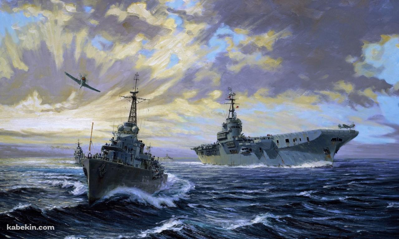 海上戦 船 戦闘機の壁紙(1280px x 768px) 高画質 PC・デスクトップ用