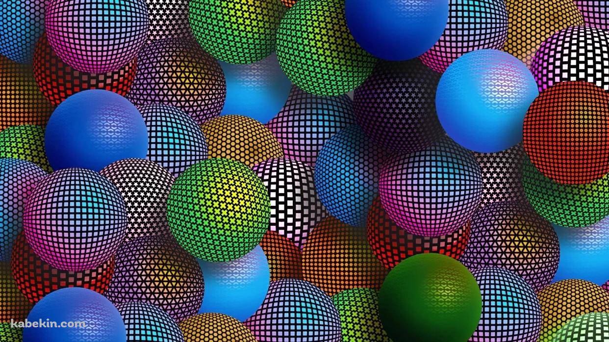 カラフルな球体 3Dの壁紙(1242px x 698px) 高画質 PC・デスクトップ用