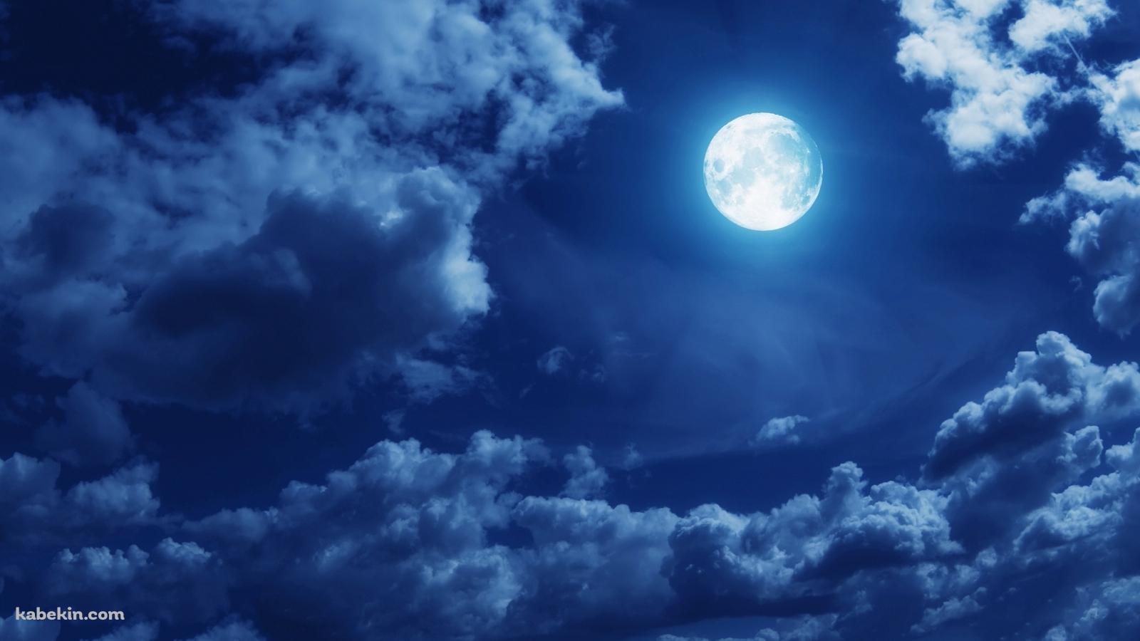 満月の夜の壁紙(1600px x 900px) 高画質 PC・デスクトップ用