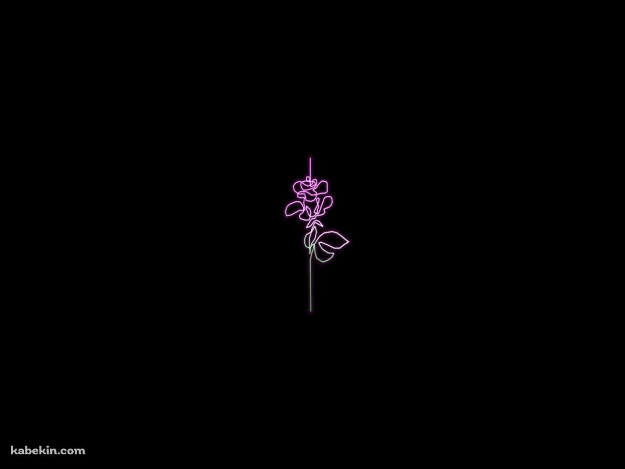 ミニマル 薔薇 ラインアートの壁紙(1280px x 960px) 高画質 PC・デスクトップ用