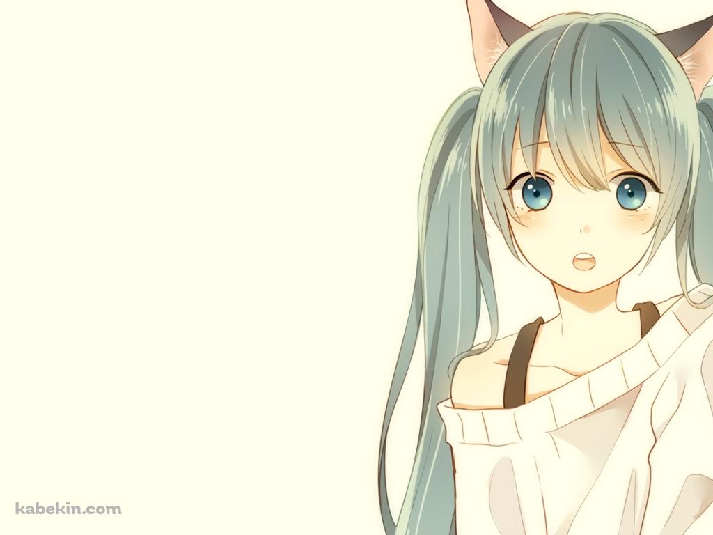初音ミク 猫耳の壁紙(1024px x 768px) 高画質 PC・デスクトップ用