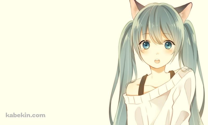 初音ミク 猫耳の壁紙(800px x 480px) 高画質 PC・デスクトップ用