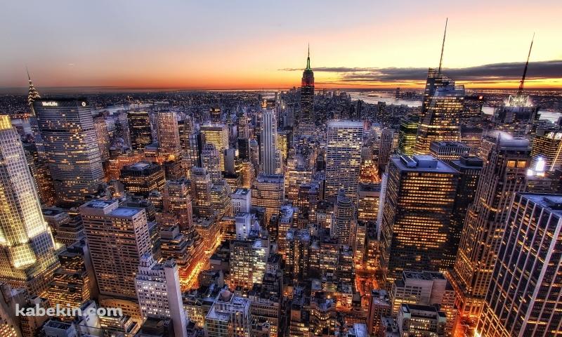 アメリカ ニューヨークの夜景の壁紙(800px x 480px) 高画質 PC・デスクトップ用
