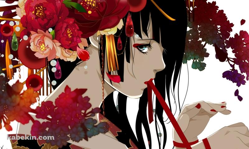 和服美人の壁紙(800px x 480px) 高画質 PC・デスクトップ用