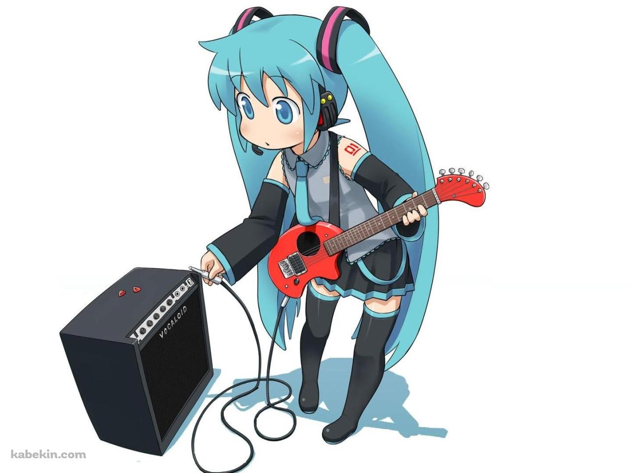 ギターと初音ミクの壁紙(1280px x 960px) 高画質 PC・デスクトップ用