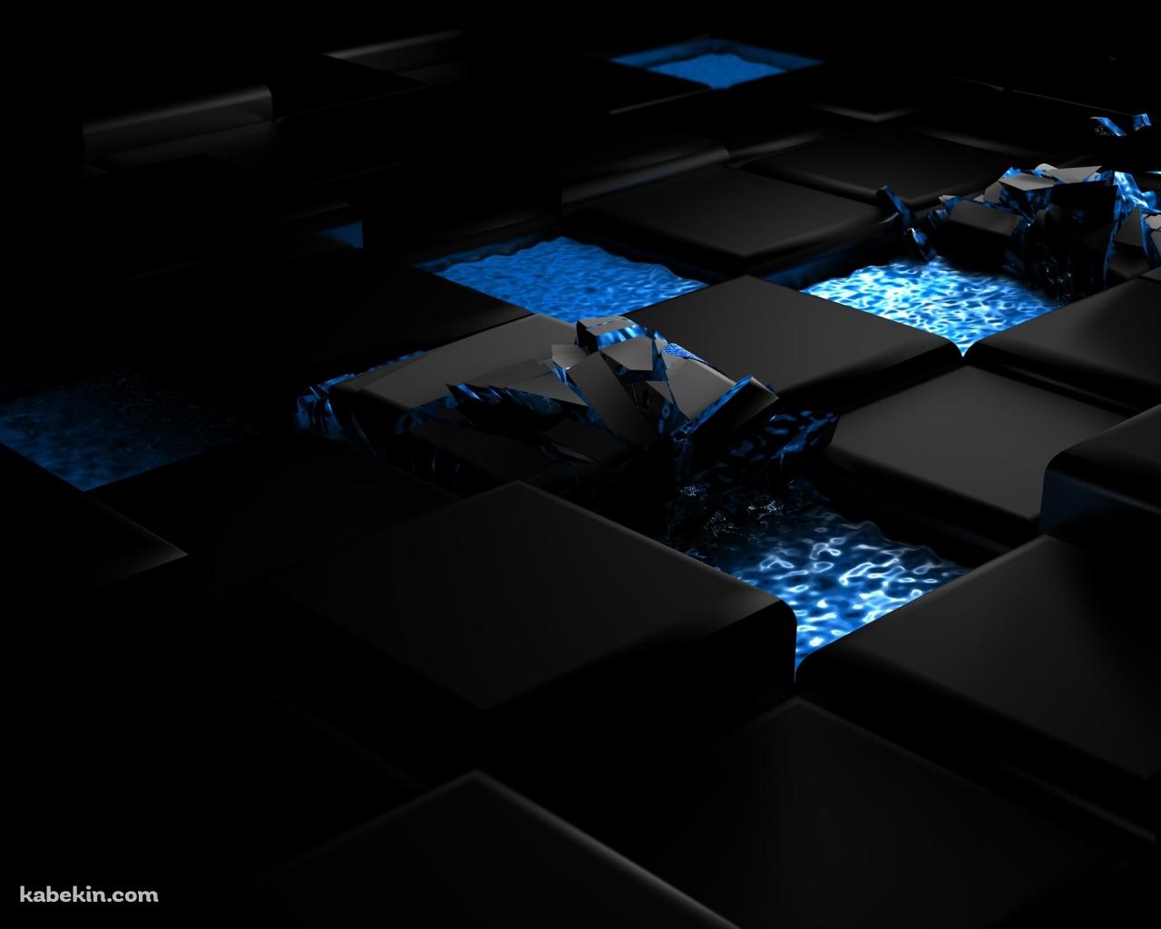 デジタルアート 黒 青 立体の壁紙(1280px x 1024px) 高画質 PC・デスクトップ用