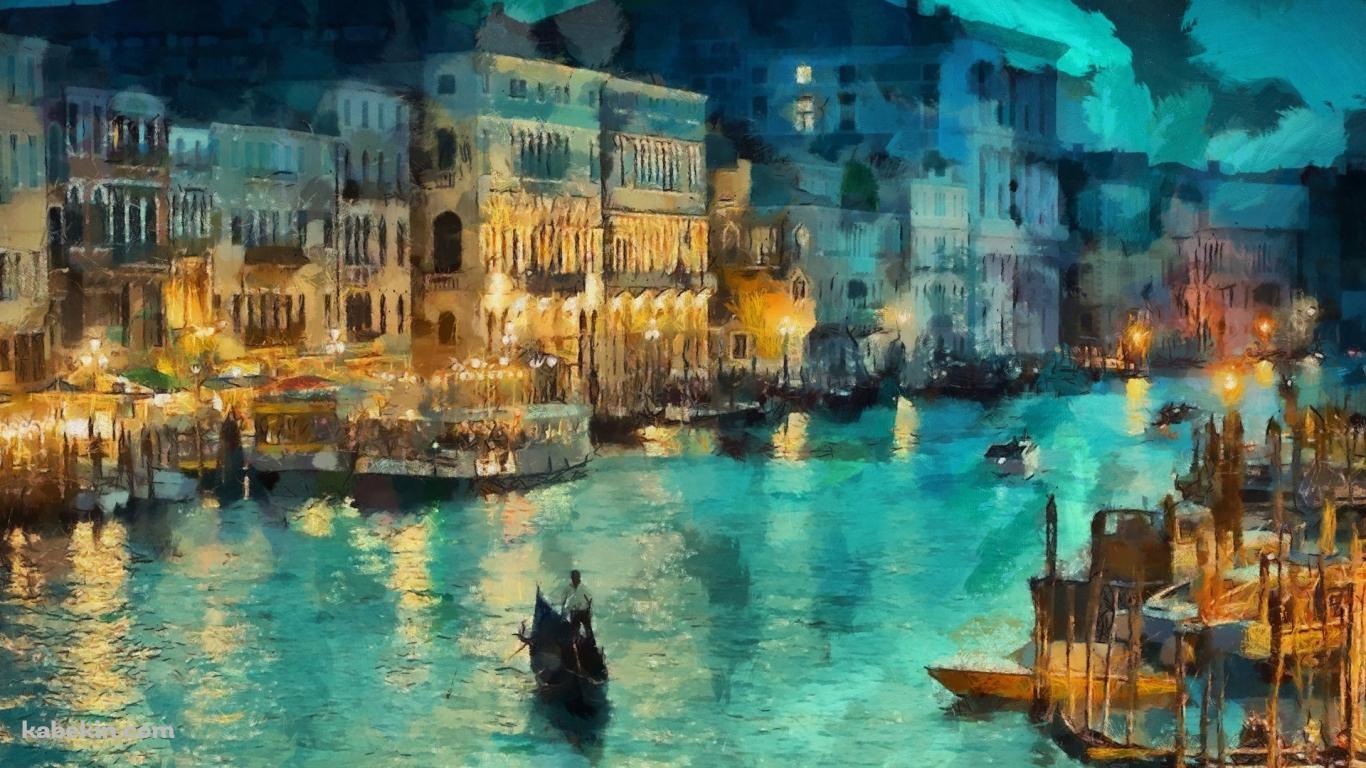 ベニスの絵画の壁紙(1366px x 768px) 高画質 PC・デスクトップ用