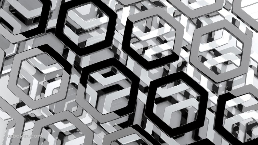 メタリックな六角形の壁紙(1051px x 591px) 高画質 PC・デスクトップ用